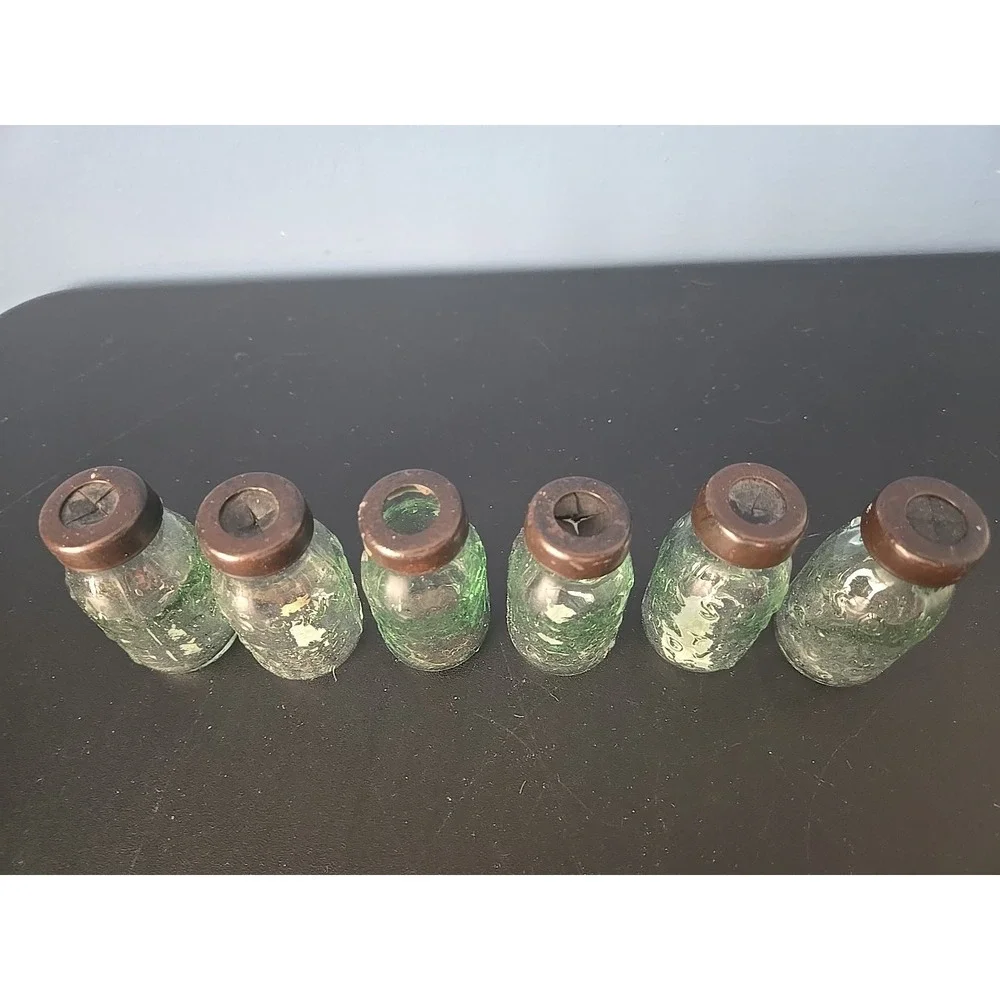 6 Miniature Mason Jar Glass Light Cover Event Light Bulb Covers Shelf Decor Farm